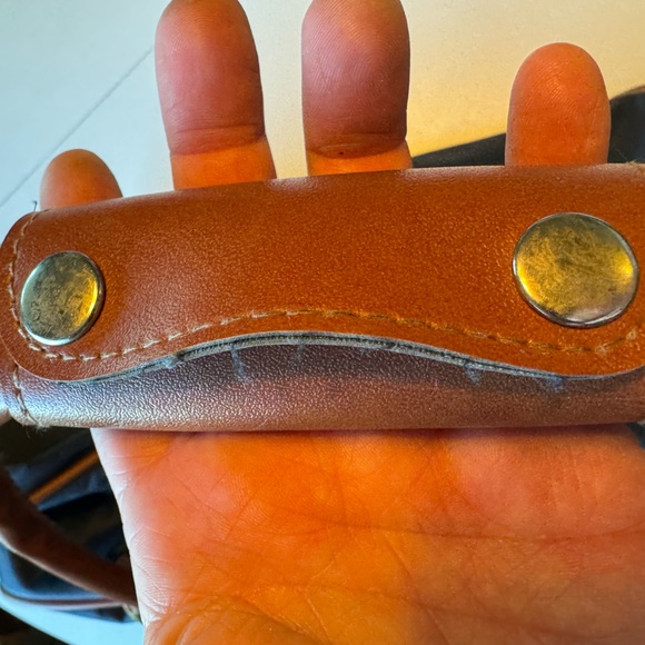 Vintage 80s Jaguar Navy Blue Brown Weekender Overnighter Duffel Bag Travel - Picture 8 of 12